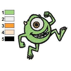 Monsters inc Mike Run Embroidery Design